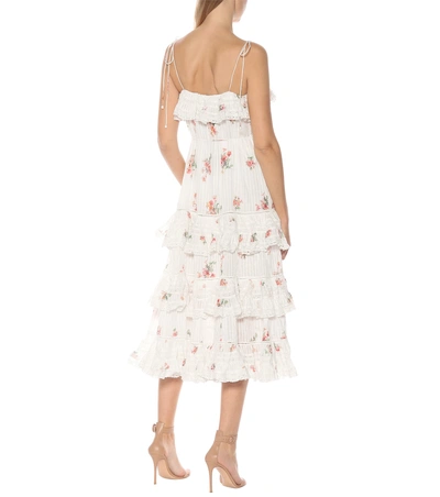 Shop Zimmermann Heathers Pintuck Cotton Midi Dress In White