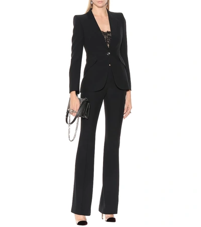 Shop Alexander Mcqueen Single-breasted Crêpe Blazer In Black