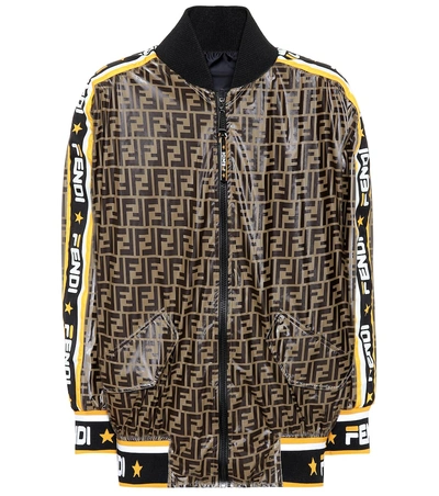 Shop Fendi Mania Reversible Jacket In Brown