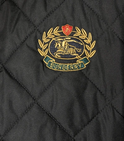 Shop Burberry Crest Quilted Jacket In Black
