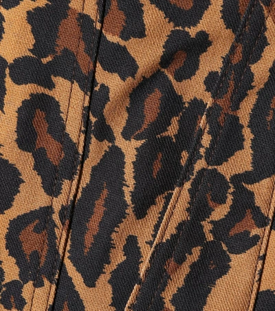 Shop Miu Miu Leopard Print Stretch-cotton Jacket In Multicoloured