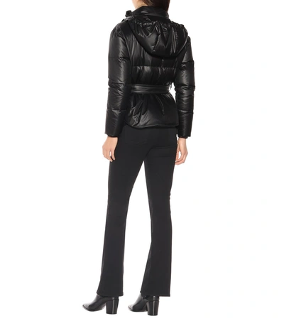 Shop Versace Hooded Down Puffer Coat In Black