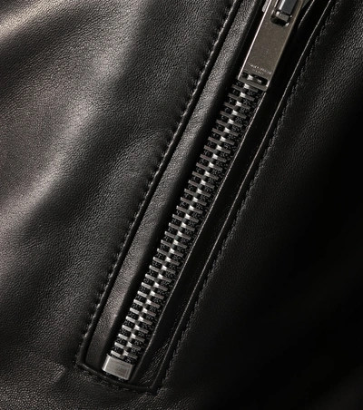 Saint Laurent Black Leather Motorcycle Biker Jacket