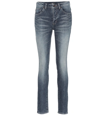 Shop Saint Laurent Mid-rise Skinny Jeans In Blue