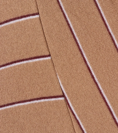 Shop Stella Mccartney Asymmetric Striped Wool Pants In Brown