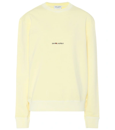 Shop Saint Laurent Cotton Sweatshirt In Yellow