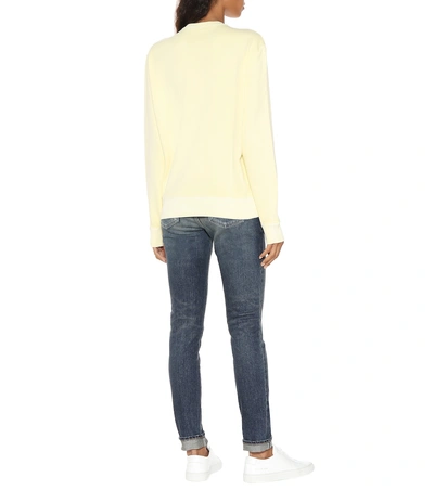 Shop Saint Laurent Cotton Sweatshirt In Yellow