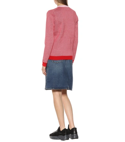 Shop Kenzo Embroidered Eye Wool-blend Sweatshirt In Pink