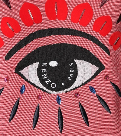 Shop Kenzo Embroidered Eye Wool-blend Sweatshirt In Pink