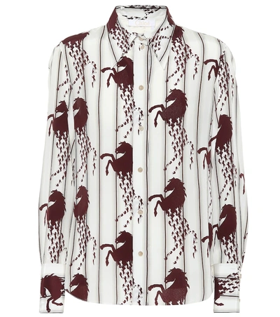 Shop Chloé Printed Silk Shirt In Multicoloured
