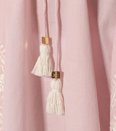 Shop Tory Burch Ravena Striped Cotton Kaftan In Pink