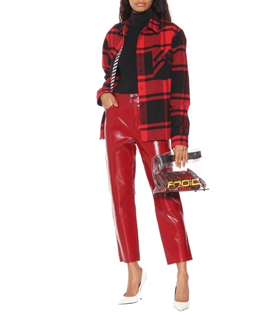 Shop J Brand Ruby High-rise Patent Leather Pants In Red