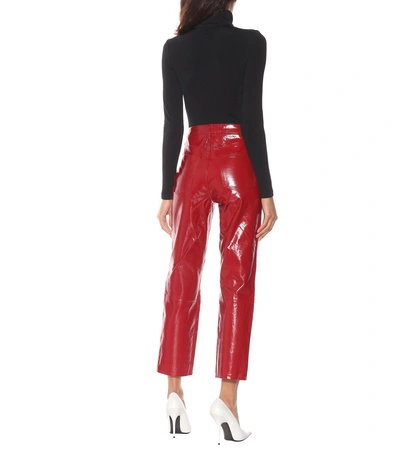 Shop J Brand Ruby High-rise Patent Leather Pants In Red