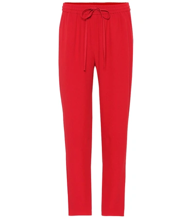 Shop Red Valentino Crêpe Slim Pants In Red
