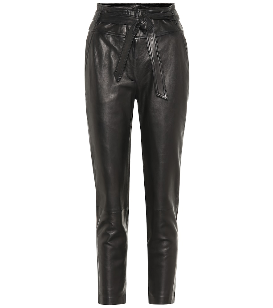 veronica beard faxon leather pants