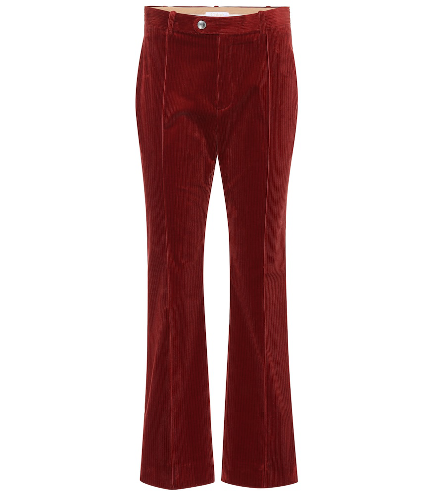 ChloÉ Mid-rise Flared Corduroy Pants In Red | ModeSens