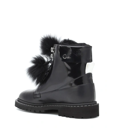 Shop Jimmy Choo The Voyager Snow Flat Ankle Boots In Black
