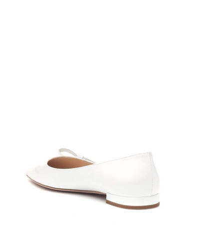 Shop Prada Patent Leather Ballet Flats In White