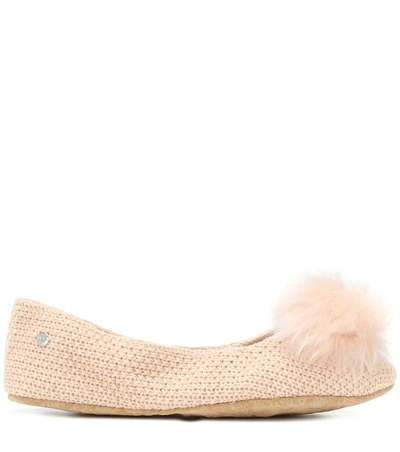 Shop Ugg Andi Cotton Knit Slippers In Pink