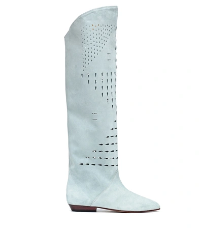 Shop Isabel Marant Exclusive To Mytheresa – Soren Suede Knee-high Boots In Blue