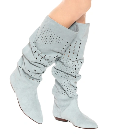 Shop Isabel Marant Exclusive To Mytheresa – Soren Suede Knee-high Boots In Blue