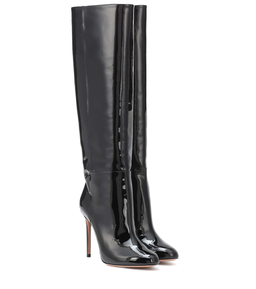 Aquazzura Alma 105 Patent-leather Over-the-knee Boots In Black | ModeSens