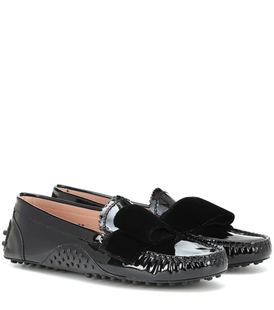 Shop Tod's X Alessandro Dell'acqua Patent Leather Loafers In Black