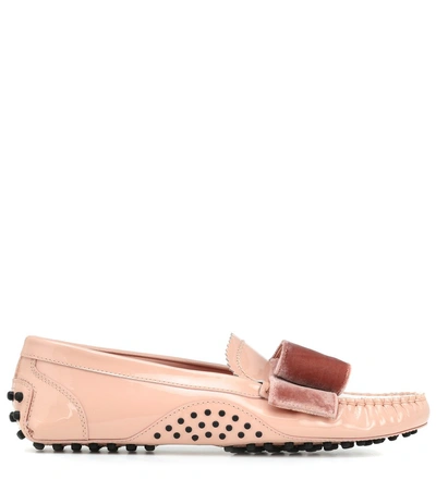 Shop Tod's X Alessandro Dell'acqua Patent-leather Loafers In Pink