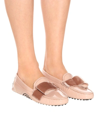 Shop Tod's X Alessandro Dell'acqua Patent-leather Loafers In Pink