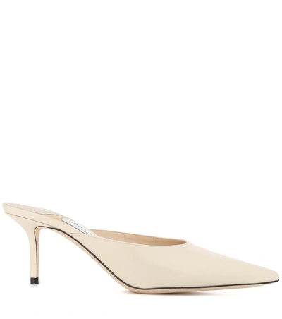 Shop Jimmy Choo Rav 65 Leather Mules In White