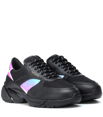 Shop Axel Arigato Tech Runner Leather Sneakers In Black