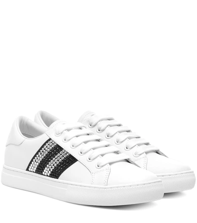 Shop Marc Jacobs Embellished Leather Sneakers In White