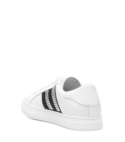 Shop Marc Jacobs Embellished Leather Sneakers In White