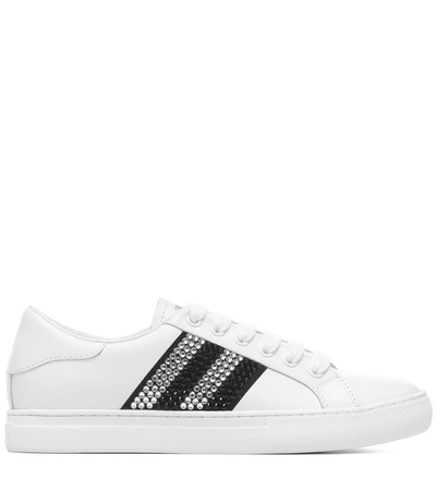 Shop Marc Jacobs Embellished Leather Sneakers In White