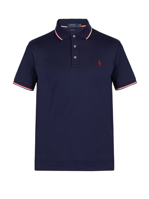 Polo Ralph Lauren Slim-fit Cotton-jersey Polo Shirt In Navy | ModeSens