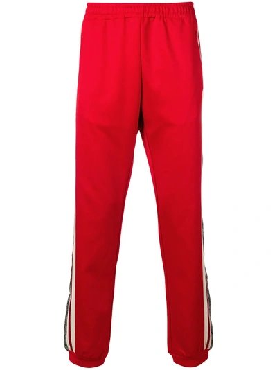 Shop Gucci Oversize Technical Jersey Track Pants In Red