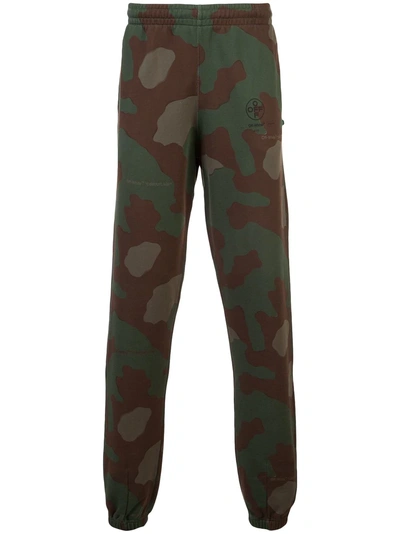 Shop Off-white Camouflage Print Track Pants - Green