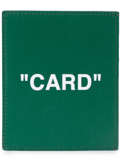 Shop Off-white Logo Card Holder - Green