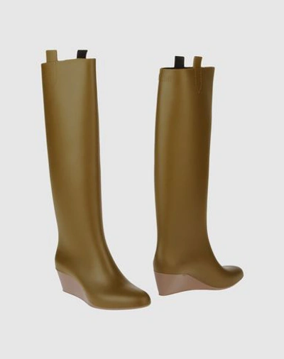 Shop Kartell High-heeled Boots In Military Green