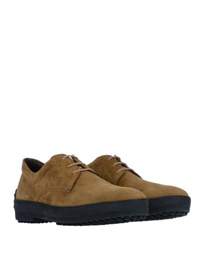 Shop Tod's Laced Shoes In Camel