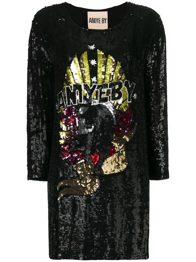 Shop Aniye By Sequin Embellished Mini Dress - Black