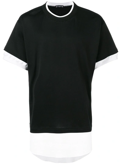 Shop Mastermind Japan Mastermind World Layered T-shirt - Black