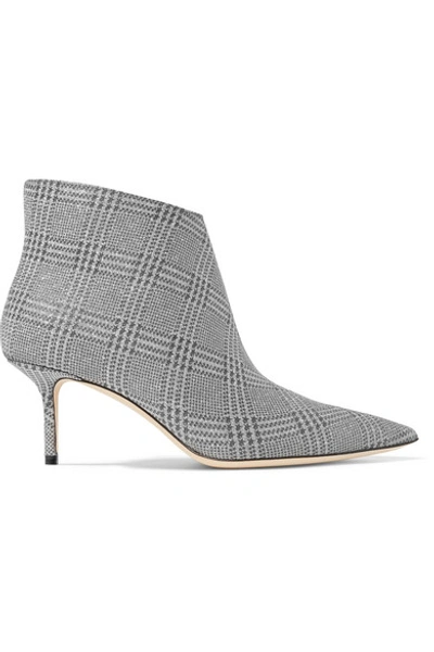 Shop Jimmy Choo Marinda 65 Glittered Prince Of Wales Checked Leather Ankle Boots