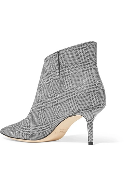 Shop Jimmy Choo Marinda 65 Glittered Prince Of Wales Checked Leather Ankle Boots