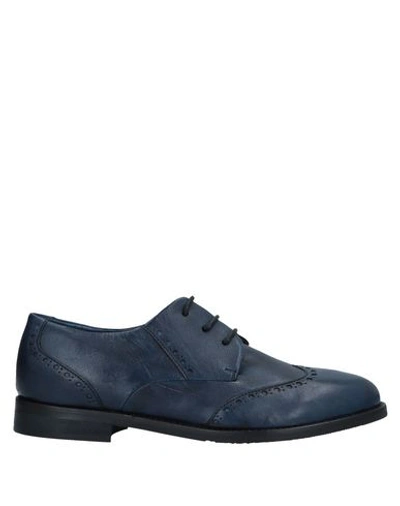 Shop Alexander Hotto Laced Shoes In Dark Blue