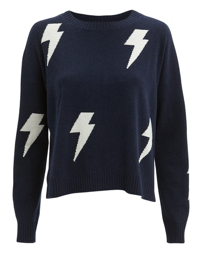 Presley Lightning Bolt Sweater In Navy White