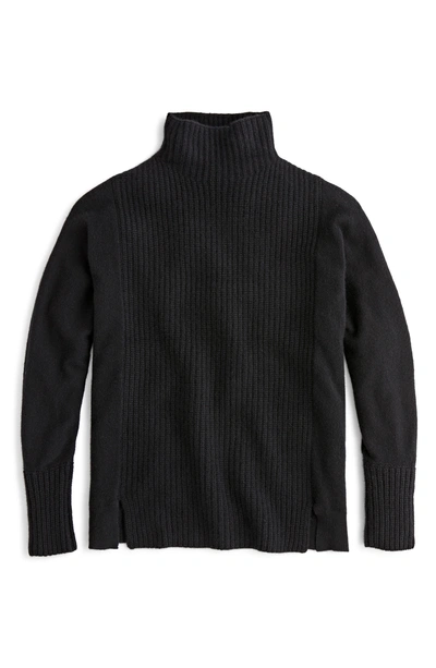 Shop Jcrew Mock Neck Cashmere Sweater In Black