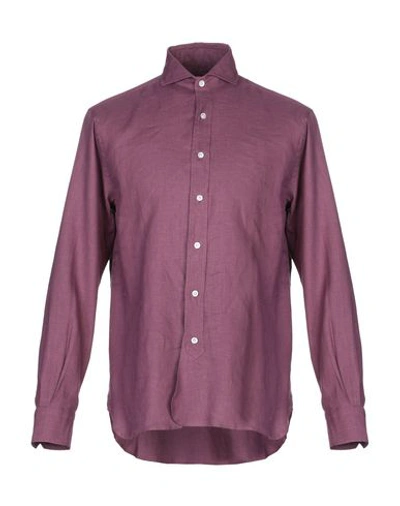 Shop Doppiaa Linen Shirt In Mauve