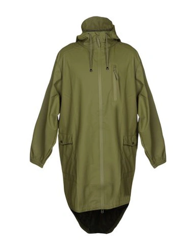 Shop Rains Overcoats In Military Green