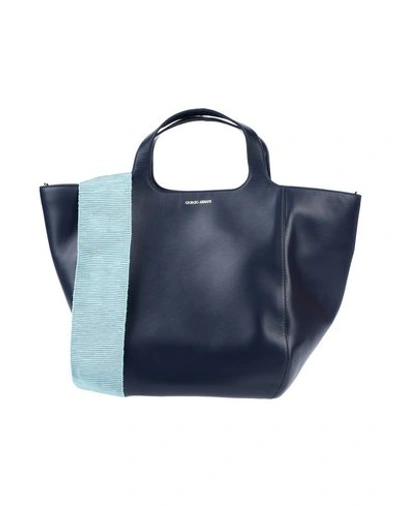 Shop Giorgio Armani Handbag In Dark Blue